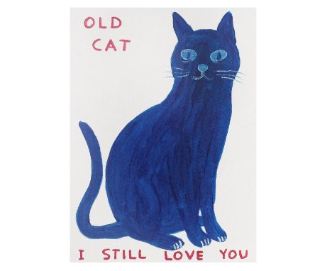 David Shrigley (British, born 1968)Old Cat Screenprint in colours with varnish overlay, 2022, on Somerset wove paper, signed 