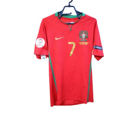 CRISTIANO RONALDO UEFA EURO 2008 MATCH WORN #7 PORTUGAL JERSEY The first quarter-final from the UEFA Euro 2008 saw Group A wi
