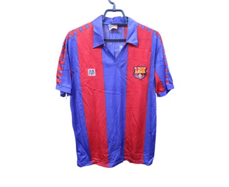 DIEGO MARADONA 1982/1983 MATCH WORN #10 BARCELONA JERSEY The iconic Diego Maradona joined FC Barcelona in the summer of 1982 