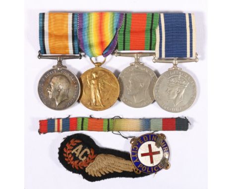 WWI and II four medal group to 59978 Pte. A. H. Smith, R. Scots, comprising WWI  War medal and Victory medal, WWII Defence me