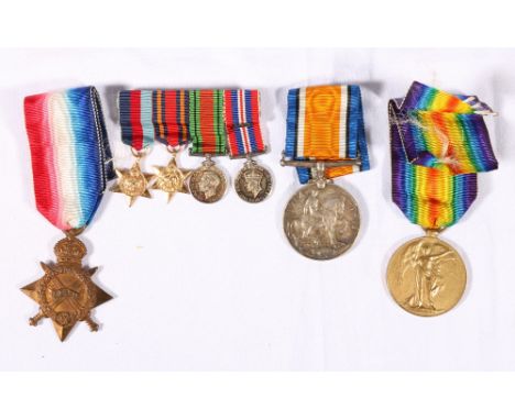 WWI trio to 1889 Pte. J. S., Ronaldson, R. Scots, comprising War medal, Victory medal (BRCS) and 1914-15 Star, and a set of m