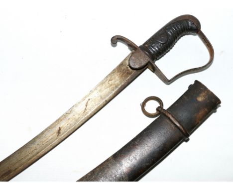 British Light Cavalry Troopers 1796 pattern sword having curved blade with broad fuller, the blade back marked J Runkel Solin