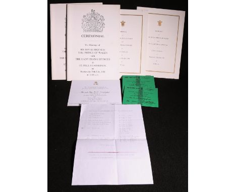 Marriage of HRH The Prince of Wales with Lady Diana Spencer
two copies of ceremonial programme, two copies of order of servic