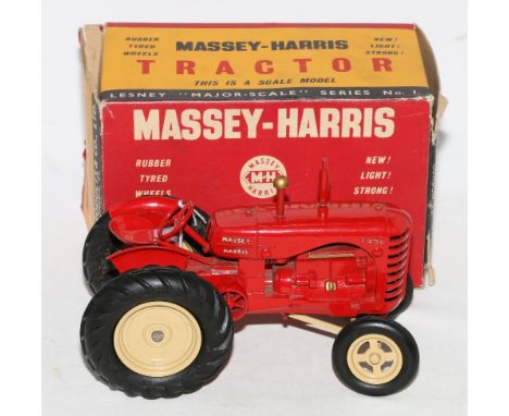 Lesney 'Major Scale' series No 1 Massey-Harris 745D tractor with red body and cream hubs, boxed