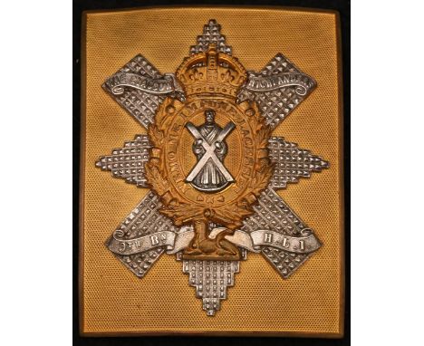 Shoulder belt plate of The 9th Volunteer Battalion, The Glasgow Highlanders, (Highland Light Infantry HLI), gilded