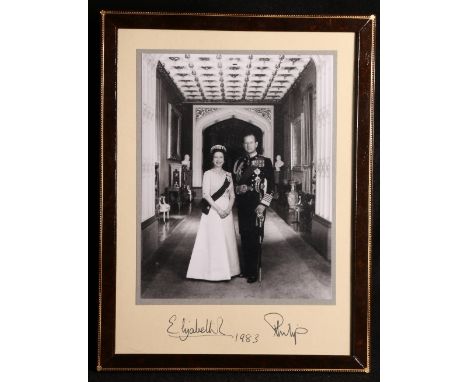 Royal Presentation Portrait Photograph
of HM Queen Elizabeth II and HRH Prince Philip, Duke of Edinburgh, in evening formal d