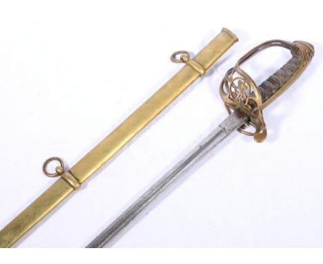 Victorian 1822 pattern Infantry Officer's sword with etched fullered blade by Wilkinson