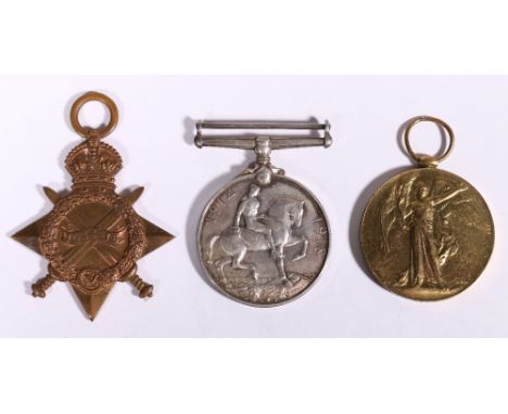 WWI three medal group to 18344 Pte T Spiers R Scots comprising war medal, Victory medal and 1914-15 star