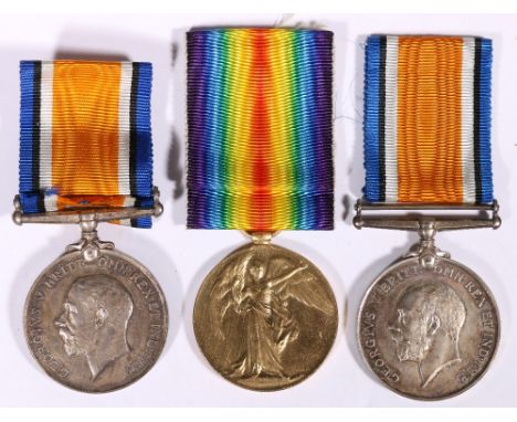 WWI pair to 4641 Pte A McDonald R Highrs and a WWI war medal to M23614 W Nairn JR4 RN in issue box.