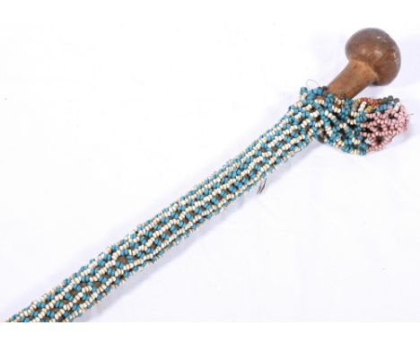 Turkish Prisoner of War beadwork walking stick