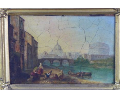 St Paul's reproduction print of an oil painting with ornate gilt frame, size overall 38 x 31cm 
