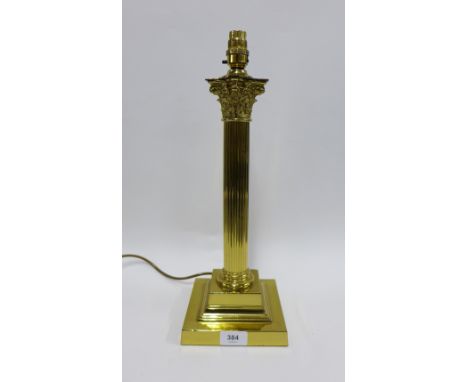 Corinthian column table lamp base, 43cm 
