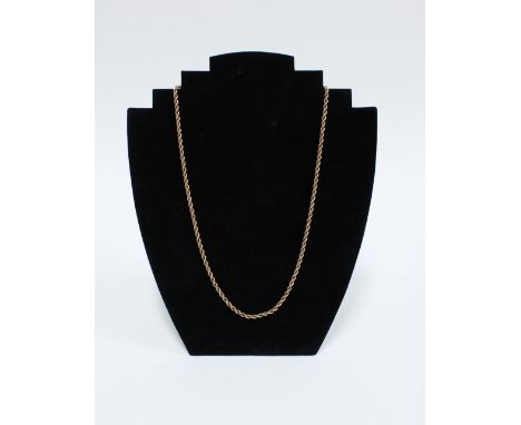 9ct gold rope twist chain necklace, marked 9c, approx 5.5g 