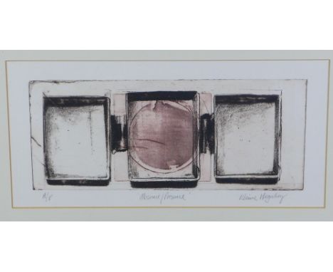 Elaine Megahey, 'Absence / Presence', Artist Proof coloured print, signed in pencil and framed under glass, 33 x 16cm 