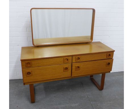 Vintage Schreiber four drawer dressing table, 122 x 122 x 43cm 