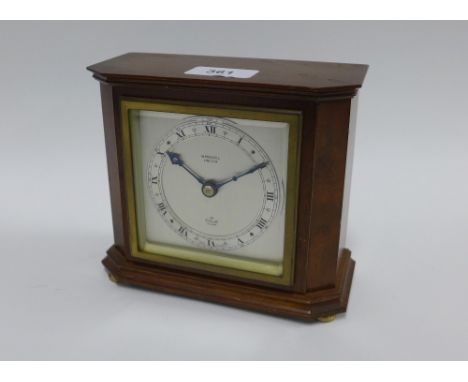 Elliot mantle clock, silvered dial with Roman numerals, 15cm, 