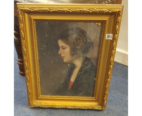 A 19th century portrait of a lady, oil on canvas, 39cm x 27cm