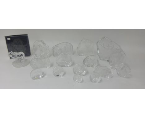 Collection of Swedish Lead Crystal Swedish glass animal sculptures by Mats Jonasson from the 'Signature Collection', a Goebel