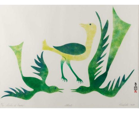 KENOJUAK ASHEVAK (INUIT 1927-2013) BIRDS OF FANCY  ‡ Signed and dated 1964Limited edition print numbered 16/50   44cm x 59cm