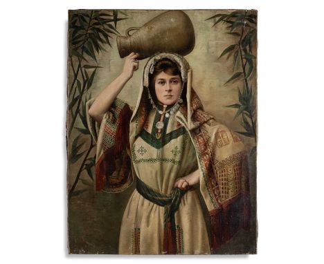 LATE 19TH/ EARLY 20TH CENTURY GREEK SCHOOL PORTRAIT OF A LADY  Oil on canvas, unframed   88cm x 68cm