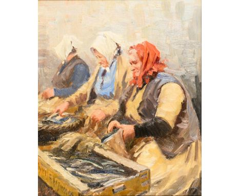                     BJULF,             Sören Christian(1890 - 1958)    FischverkäuferinnenÖl/Leinwand. Links unten signiert. 