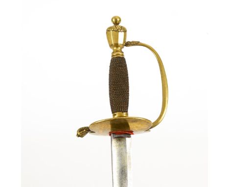 Schwerer Degen mit Lederscheide.             Klinge L 93,5 cm, Gesamt L 114 cm.             In der Art der IOD, alter Art. Ge