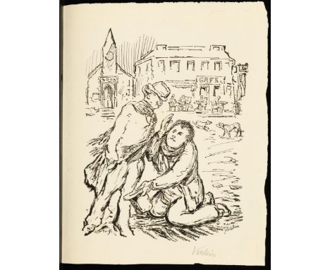                     KUBIN,             Alfred (1877 Leitmeritz - 1959 Zwickledt)    "Der Bettler"Lithografie auf Bütten, Wass