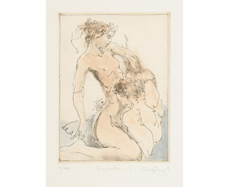                     GÖRG,             Jürgen (*1951 Dembach)    "Inspiration I"Farbradierung. Bleistiftsignatur. [20]04. Exem