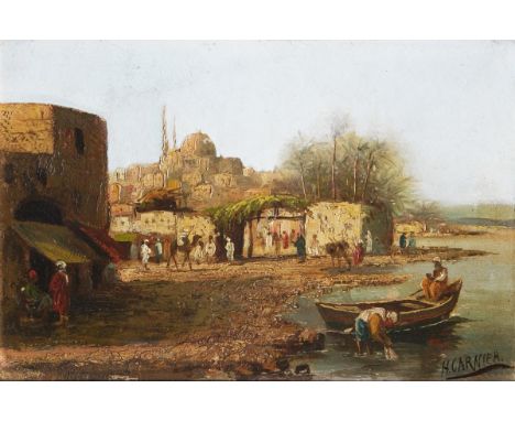                     KAUFMANN,             Karl(1843 Neuplachowitz - 1905 Wien)    Belebte orientalische StadtansichtÖl auf Ka