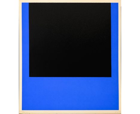                     GEIGER,             Rupprecht (1908 München - 2009 München)    "Schwarz auf Blau"Farbsiebdruck auf Karton