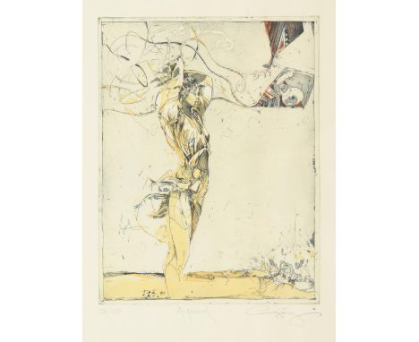                     GÖRG,             Jürgen (*1951 Dembach)    "Aufwind"Farbradierung auf Bütten. Bleistiftsignatur. [19]88.