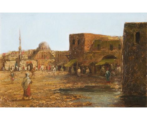                     KAUFMANN,             Karl(1843 Neuplachowitz - 1905 Wien)    Belebte orientalische StadtansichtÖl auf Ka