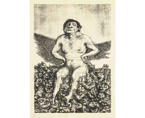                     WEBER,             Andreas Paul (1893 Arnstadt - 1980 Schretstaken)    "Der Kämpfer"Lithografie. Im Druck