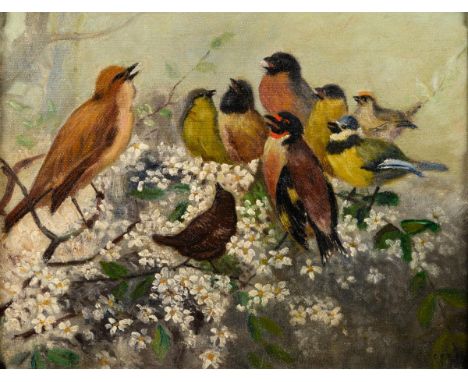             Monogrammist "C.A.B. WR.": FrühlingskonzertÖl/Malkarton. Rechts unten monogrammiert. Um 1900. 35 x 49 cm. Gerahmt