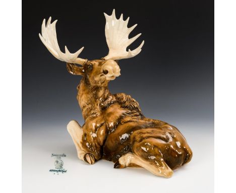 Großer Elch. Hutschenreuther. Löwenmarke, ab 1955. Modell-Nr.: 960. Entwurf: 1929.  FRITZ,  Max Daniel Hermann (1873 Neuhaus 