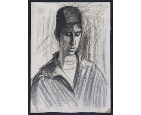                     HOFER,             Carl (1878 Karlsruhe - 1955 Berlin)    Kohlezeichnung: Knaben-PorträtMonogrammiert. 60