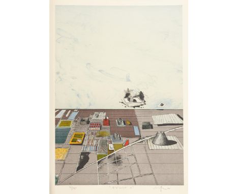                     NÖFER,             Werner (* 1937 Essen)    "Horizont I"Farblithografie auf Bütten. Bleistiftsignatur. [2