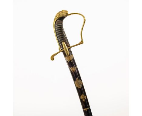 Infanterie Offizierssäbel 1816, Ordonnanzwaffe. Klinge gemarkt: "E.L. Voigt in Dresden". Sachsen.             Klinge L 83 cm,