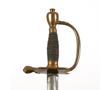 Degen mit Lederscheide.             Klinge L 80 cm, Gesamt L 98 cm.             In der Art des IOD, alter Art. Einschneidige,