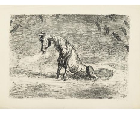                     WEBER,             Andreas Paul (1893 Arnstadt - 1980 Schretstaken)    "Das Ende (II)"Lithografie. Bleist