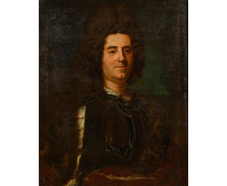            Barockes HerrenbildnisÖl/Leinwand. Unsigniert. Um 1700. 78,5 x 63 cm. Gerahmt : 96 x 81 cm (teils goldener Rahmen