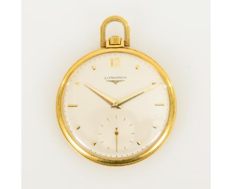             Goldene Frackuhr. Longines. Um 1960. Gehäuse-Nr. 6002 6 79, Werk-Nr. 10960125, 37.9 M. Gemarktes Werk mit Schweiz