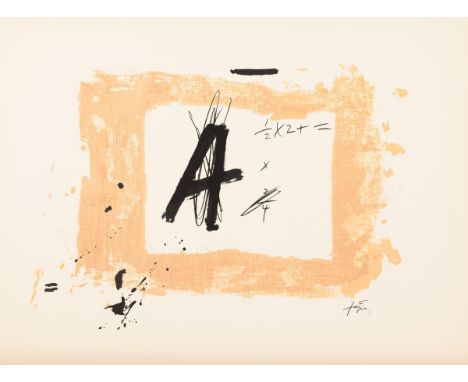                     TÀPIES,             Antoni (1923 Barcelona - 2012 Barcelona)    "Lettre A"Original-Farblithografie auf Bü