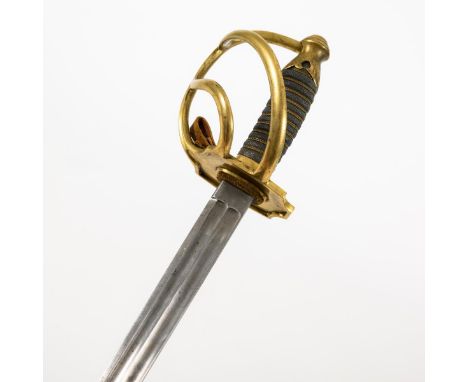 Kürassier Pallasch M1819 mit Scheide. Preußen.             Klinge L 90 cm, Gesamtlänge 107 cm.             Gerade, einschneid