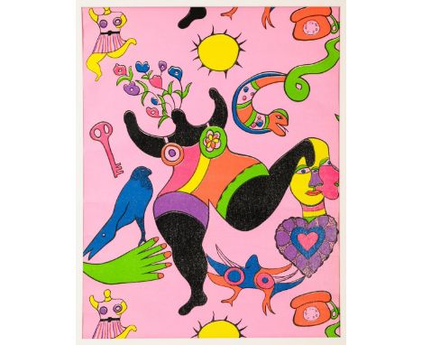                     DE SAINT PHALLE,             Niki (1930 Neuilly-sur-Seine - 2002 San Diego)    Nana-TapetenstückOriginal 