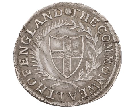 1651 Commonwealth hammered silver Shilling, EF for this issue and scarce (S 3217, North 2724). Obverse: shield within wreath 