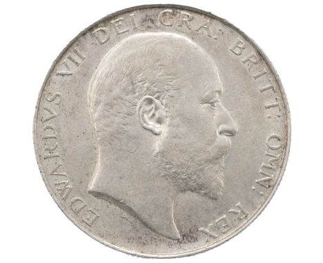 1904 King Edward VII scarce silver Halfcrown (S 3980, ESC 749). Obverse: George William de Saulles' bare head portrait bust, 