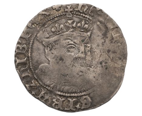 1547-1551 King Edward VI posthumous Henry VIII issue, Bristol, TC mintmark (S 2407). Obverse: bearded Bristol bust 3, three-q