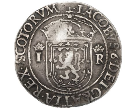 1567 Scotland King James VI silver Ryal or Sword Dollar, countermarked with a crowned thistle (as S 5472). Obverse: crowned s