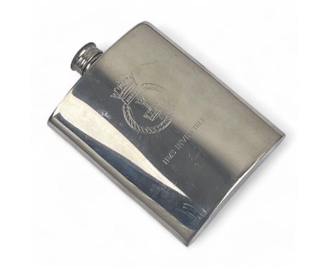 20th Century A pewter hip flask&nbsp;engraved 'HMS Invincible' Provenance: Margaret Hilda Thatcher, Baroness Thatcher,&nbsp;L